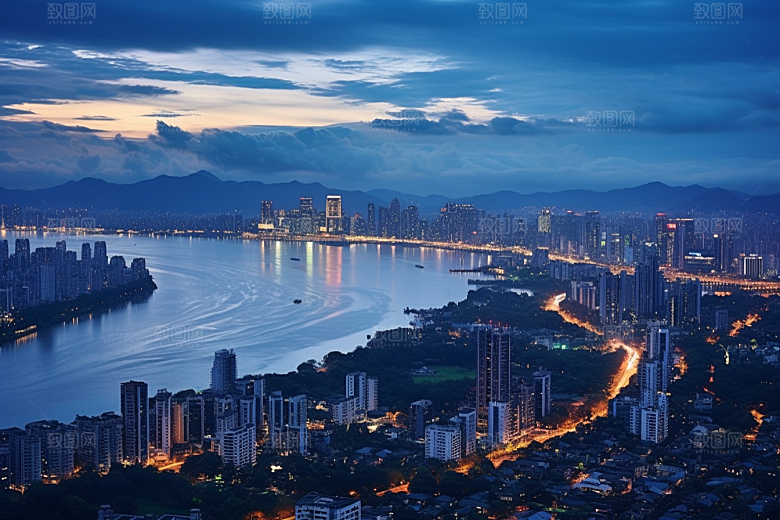 杭州城市风光都市高清摄影图