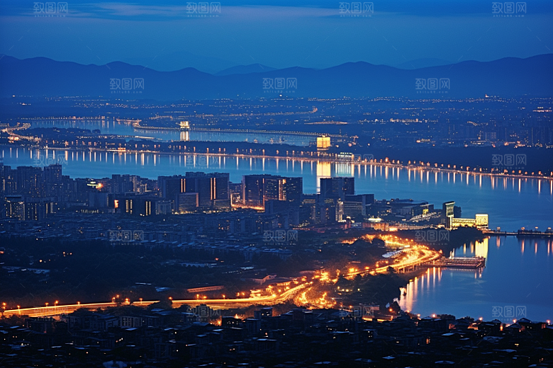 杭州城市风光高清都市摄影图