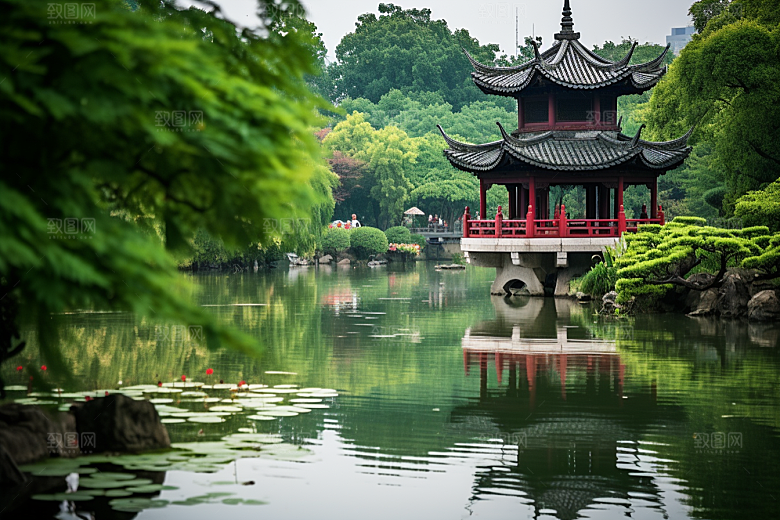 杭州城市风光江南旅行摄影图