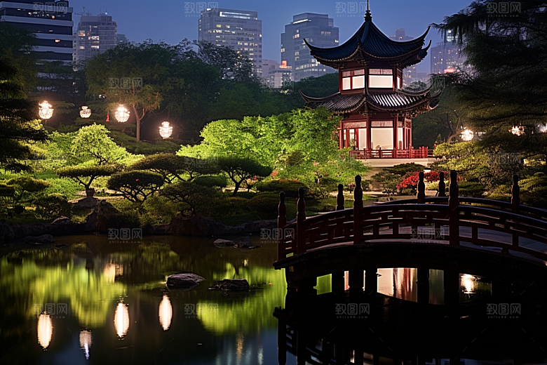 杭州城市风光地标江南摄影图