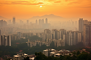 杭州城市风光地标景点摄影图