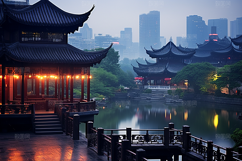 杭州城市风光高清旅行摄影图