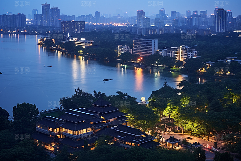 杭州城市风光南宋古都旅行摄影图