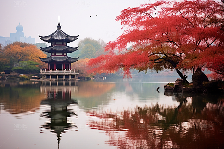 杭州城市风光国内游旅游摄影图