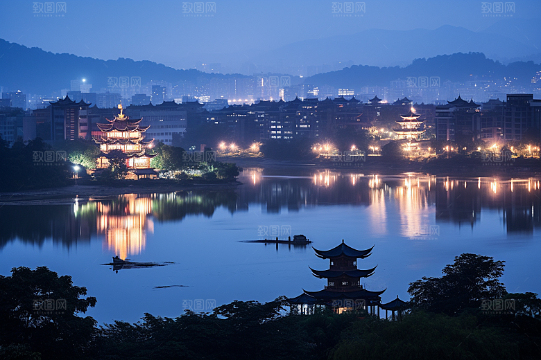 杭州城市风光国内游江南摄影图