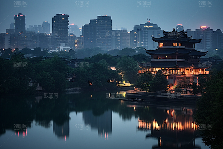 杭州城市风光风景旅游摄影图