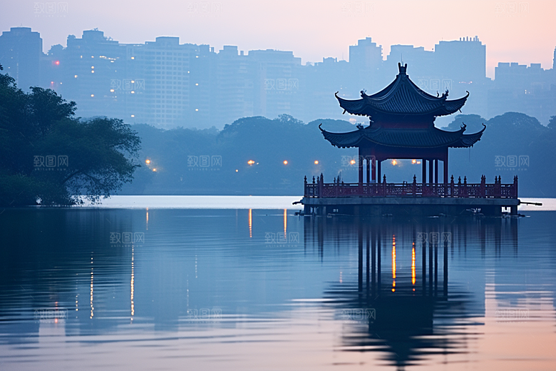 杭州城市风光景色南宋古都摄影图