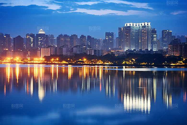 杭州城市风光高清景色摄影图