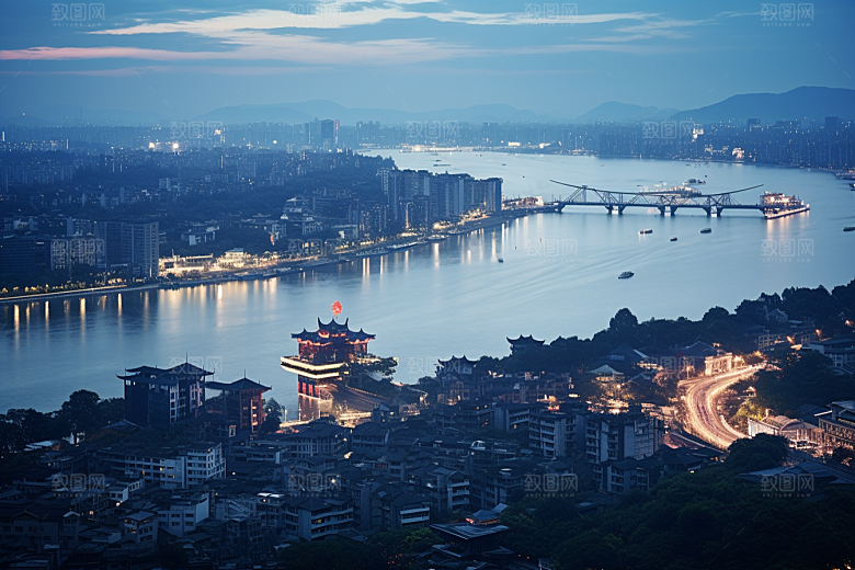 杭州城市风光景色高清摄影图