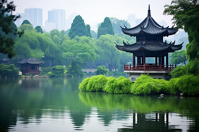 杭州城市风光景色江南摄影图