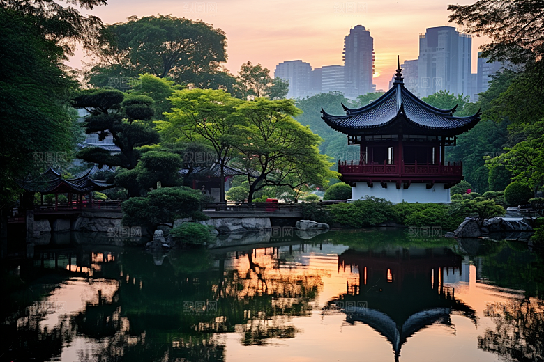 杭州城市风光国内游都市摄影图