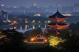 杭州城市风光风景旅行摄影图