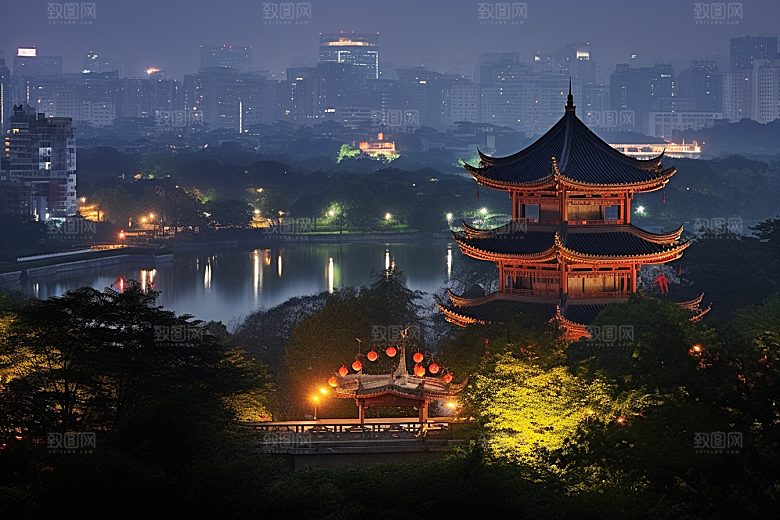 杭州城市风光风景旅行摄影图