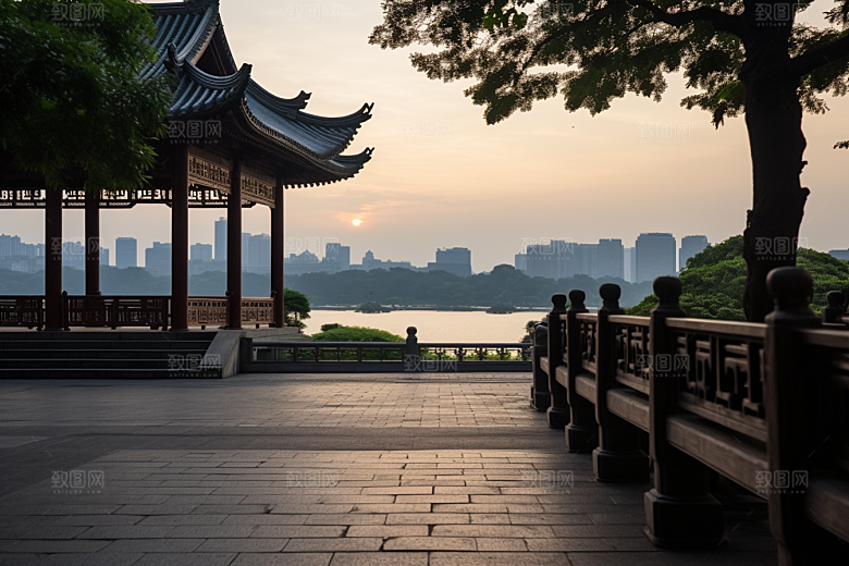 杭州城市风光高清景点摄影图