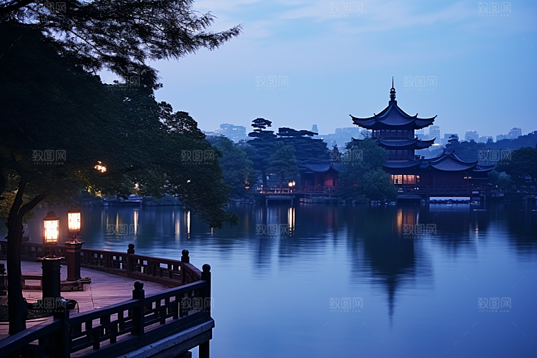 杭州城市风光国内游旅游摄影图