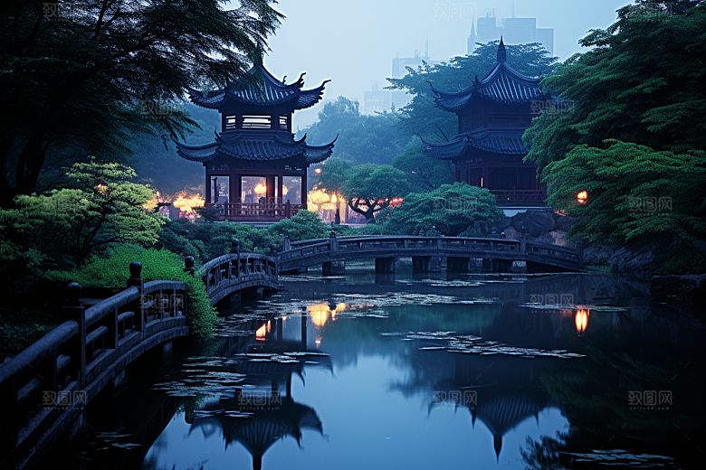 杭州城市风光地标国内游摄影图
