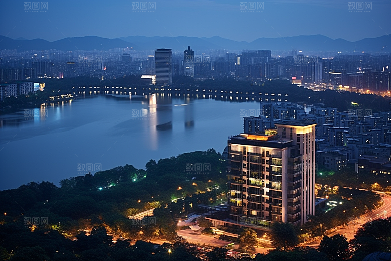杭州城市风光国内游旅行摄影图