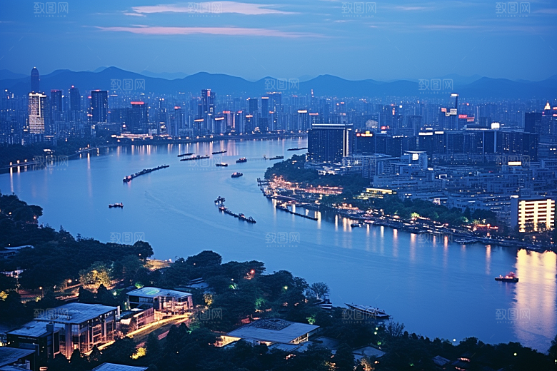 杭州城市风光风景地标摄影图