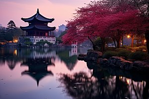 杭州城市风光旅行江南摄影图