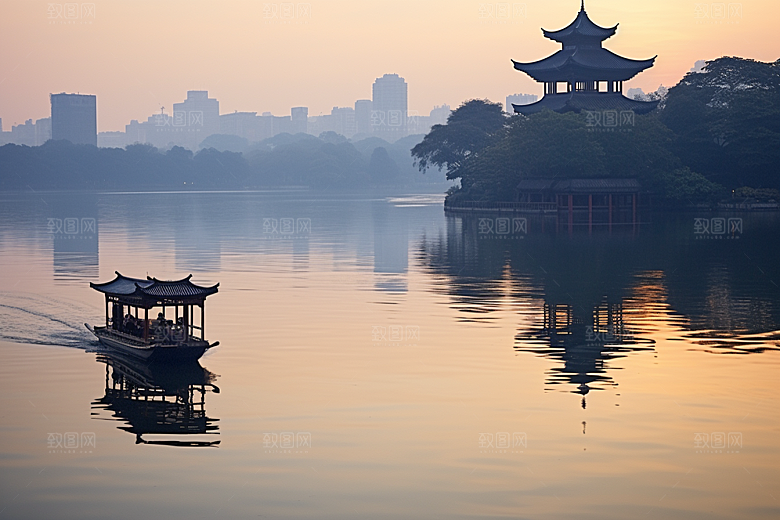 杭州城市风光旅行高清摄影图