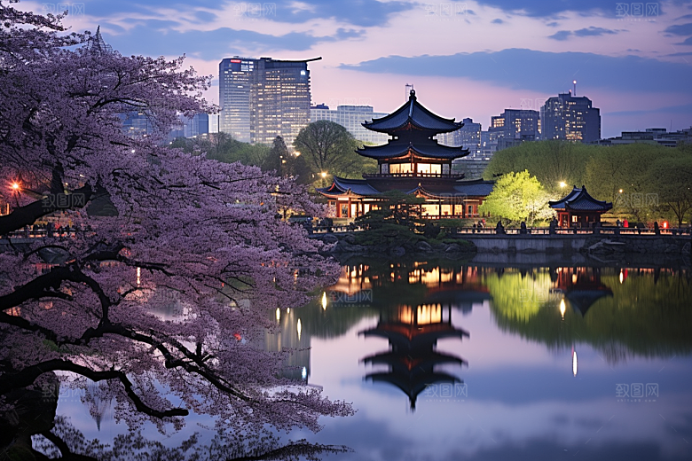 杭州城市风光旅游国内游摄影图