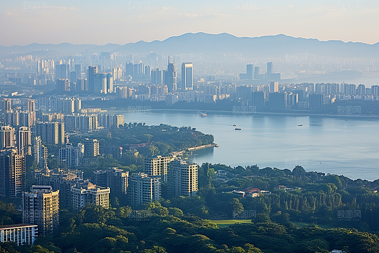 杭州城市风光南宋古都地标摄影图
