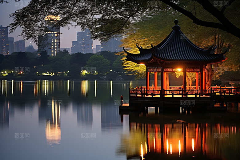 杭州城市风光国内游旅行摄影图
