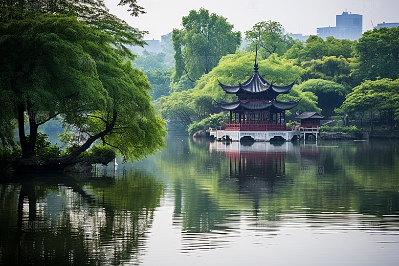 杭州城市风光地标南宋古都摄影图