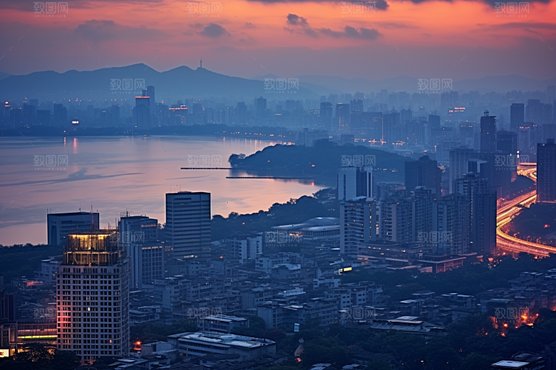 杭州城市风光地标旅游摄影图
