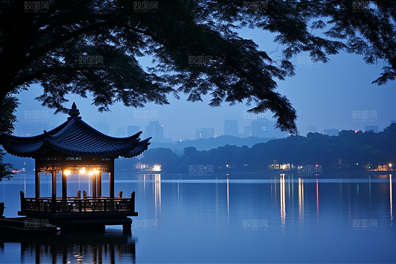 杭州城市风光江南景色摄影图
