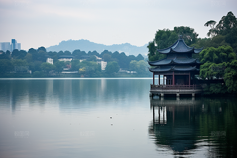 杭州城市风光旅游景色摄影图