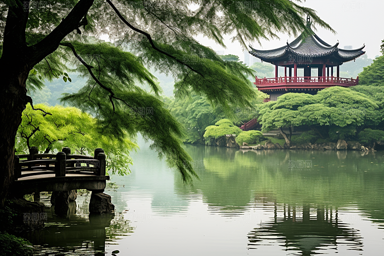 杭州城市风光景色旅游摄影图