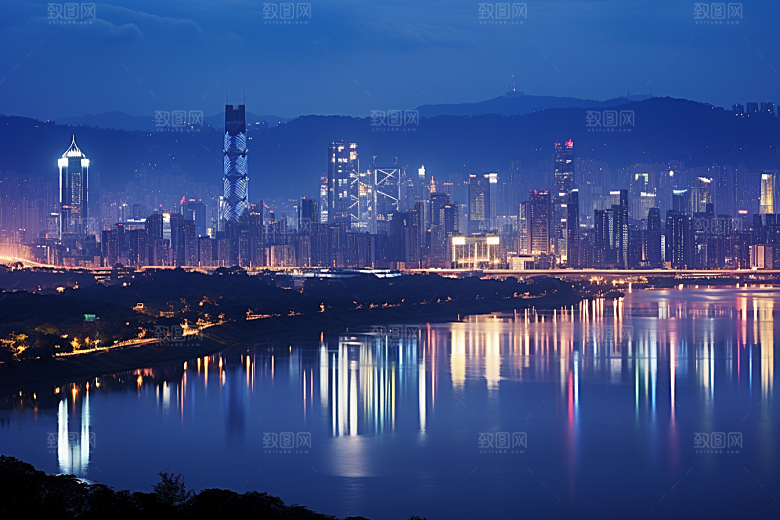 杭州城市风光地标江南摄影图