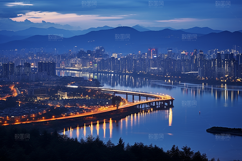 杭州城市风光都市风景摄影图
