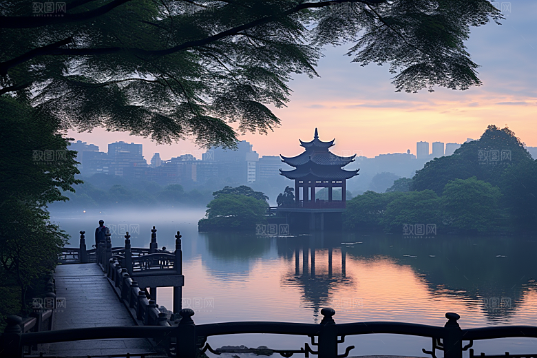杭州城市风光旅游国内游摄影图