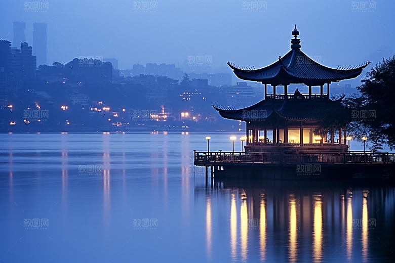 杭州城市风光国内游风景摄影图