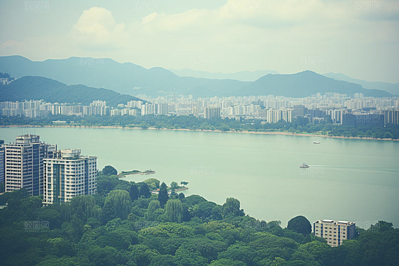 杭州城市风光景点景色摄影图