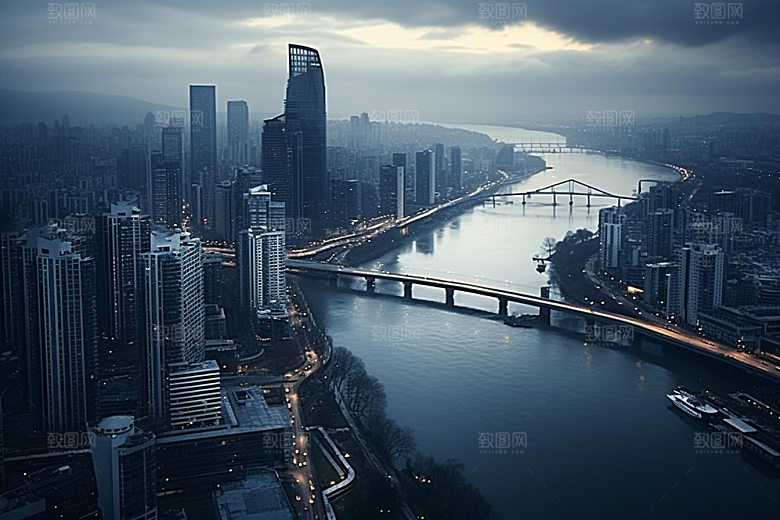 杭州城市风光旅行都市摄影图