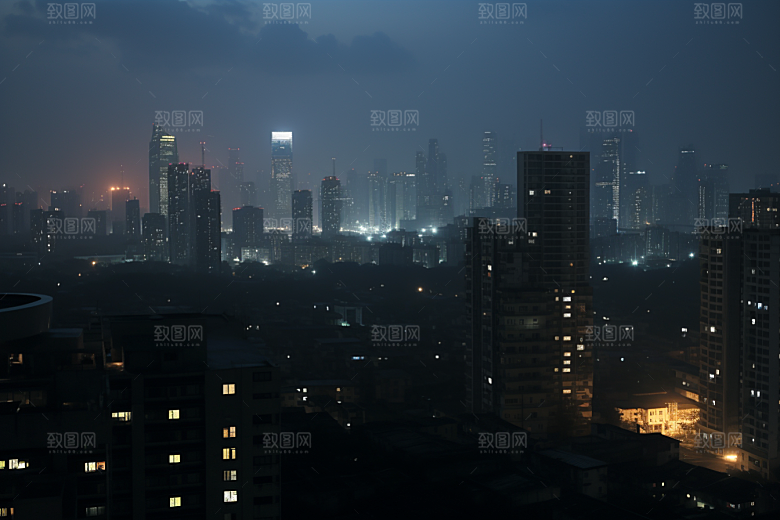 杭州城市风光地标景点摄影图