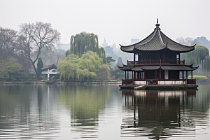 杭州城市风光景点风景摄影图
