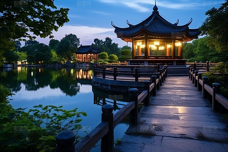 杭州城市风光高清南宋古都摄影图