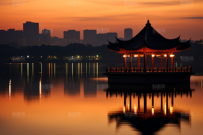 杭州城市风光江南风景摄影图