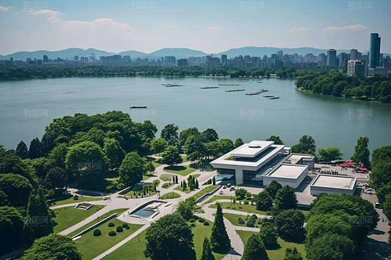 杭州城市风光景色都市摄影图