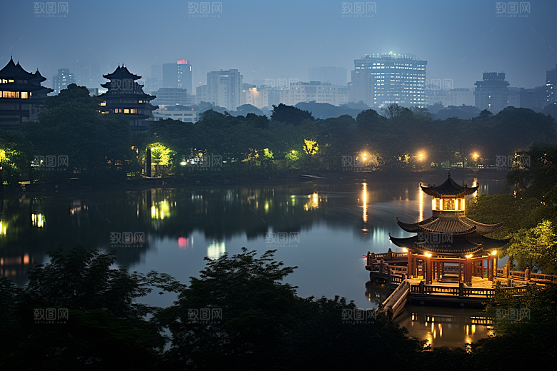 杭州城市风光地标高清摄影图