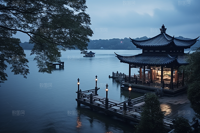 杭州城市风光景色国内游摄影图