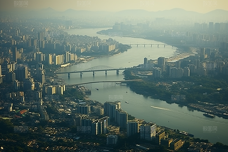 杭州城市风光景色风景摄影图