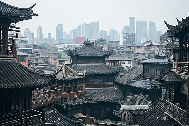 杭州城市风光江南风景摄影图