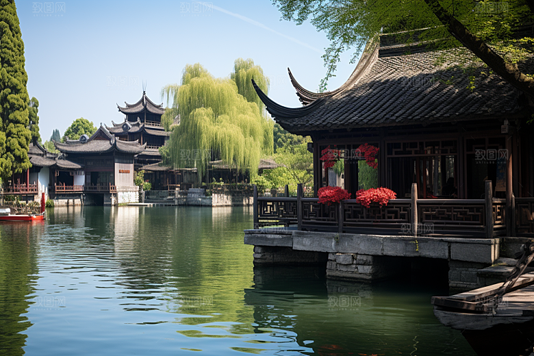 杭州城市风光南宋古都江南摄影图