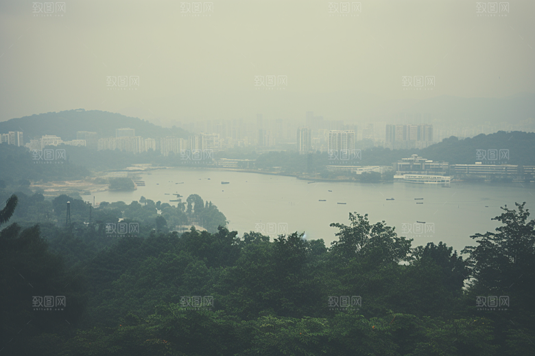 杭州城市风光旅游地标摄影图
