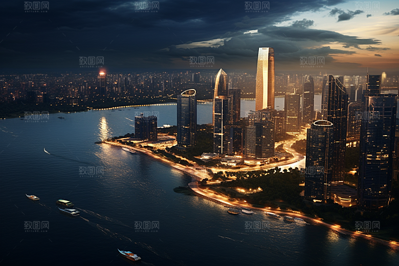 杭州城市风光风景景色摄影图